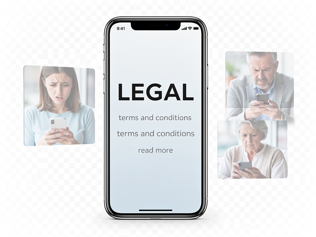 phone show people seeing the word legal on a site without knowing what it covers during casino research.